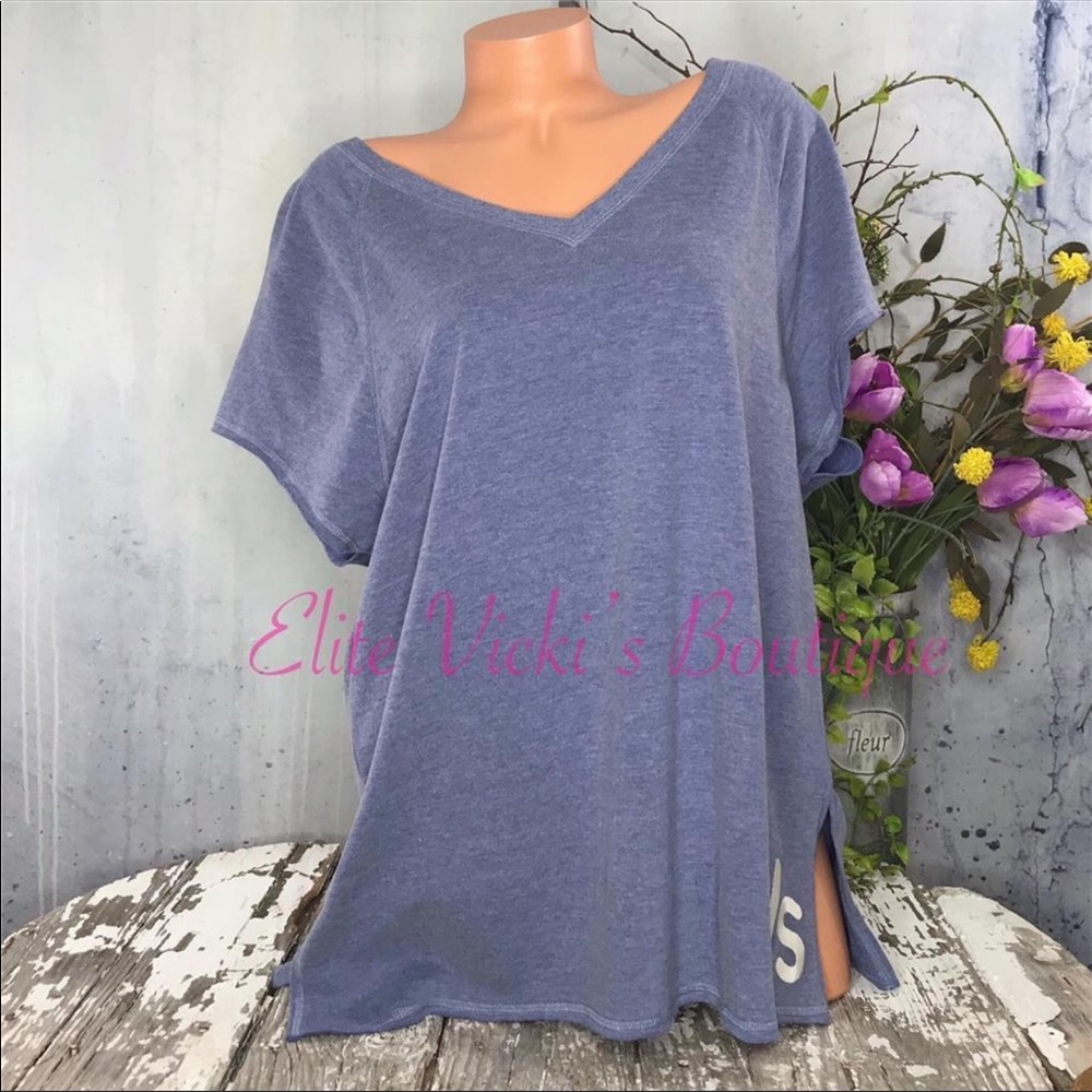 Cap sleeve oversized fleece v neck